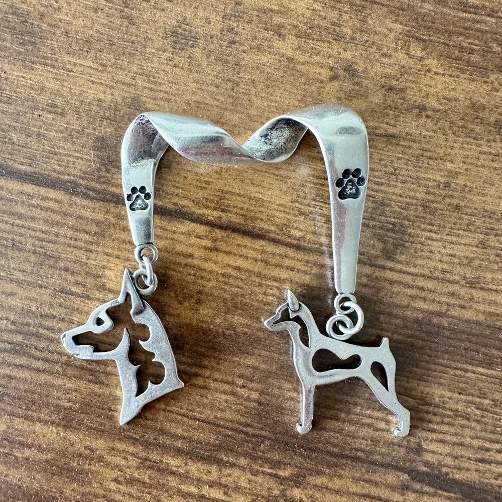 Miniature Pinscher pendant, sterling silver